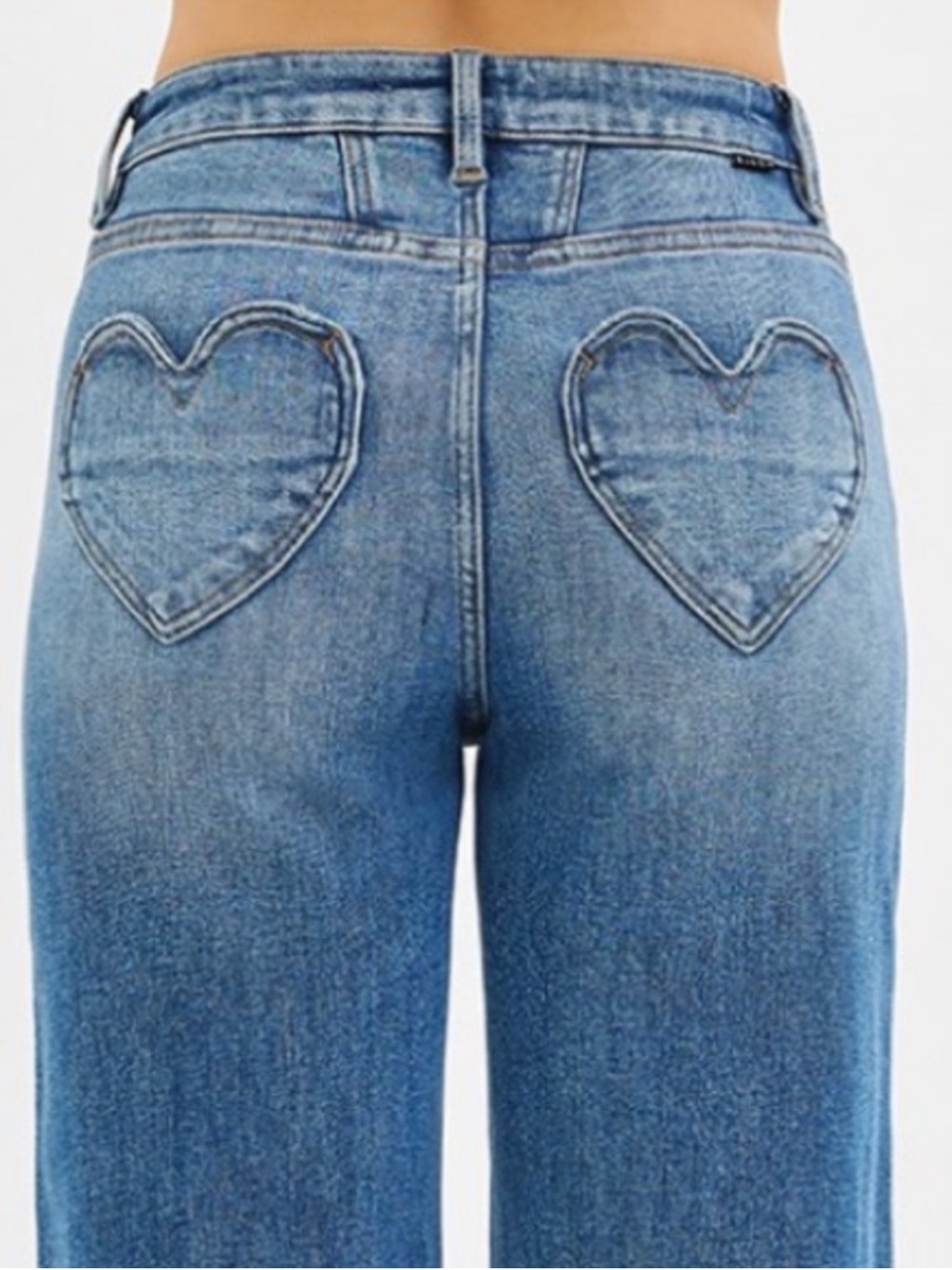 💕Risen Wide Leg High-Rise Women's Jeans in Medium Blue